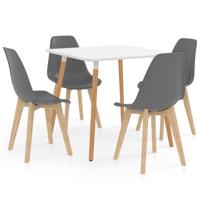 vidaXL 5-delige Eethoek grijs