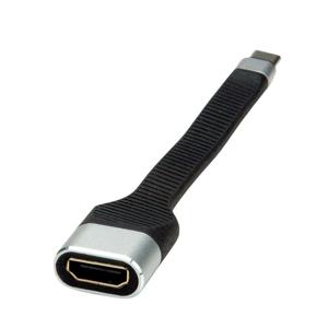 Roline 12.03.3212 USB-C-displaykabel USB-C / HDMI Adapterkabel USB-C stekker, HDMI-A-bus 0.13 m Zwart