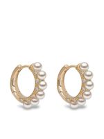 Yoko London boucles d'oreilles Eclipse en or 18ct serties de perles d'Akoya et de diamants