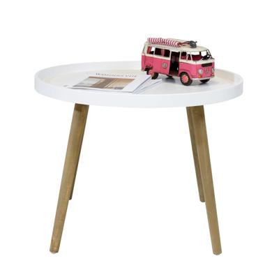 bhp Salontafel met houten poten MDF wit B154324D