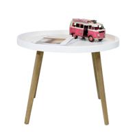 bhp Salontafel met houten poten MDF wit B154324D