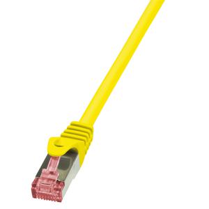 LogiLink CQ2087S RJ45 Netwerkkabel, patchkabel CAT 6 S/FTP 7.50 m Geel Vlambestendig, Snagless 1 stuk(s)