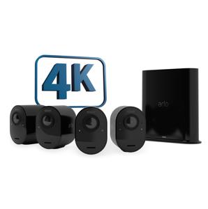 ARLO Ultra 2 Spotlight 4cam Kit black VMS5440B-200EUS IP-Bewakingsset WiFi Met 4 cameras 3840 x 2160 Pixel