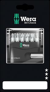 Wera Bit-Check 12 Wood 2 SB 05136391001 Bitset 12-delig 1/4 (6.3 mm) Incl. bithouder