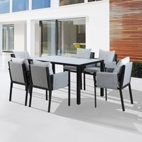 Artistiq Living Tuinset Charlett 6 stoelen + tafel - Grijs