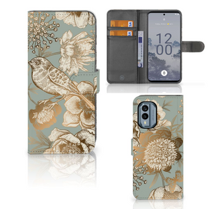 Hoesje voor Nokia X30 Vintage Bird Flowers