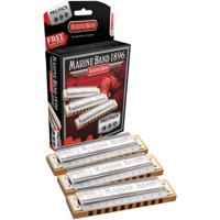 Hohner Marine Band Classic C/G/A Pro Pack majeur set van 3 diatonische mondharmonica's