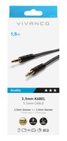 Vivanco 46/10 15FG Audio Aansluitkabel [1x Jackplug male 3,5 mm - 1x Jackplug male 3,5 mm] 1.50 m Zwart - thumbnail