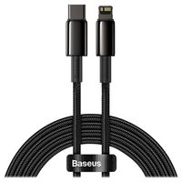 Baseus Tungsten Gold USB-C / Lightning Kabel 20W - 2m - Zwart - thumbnail