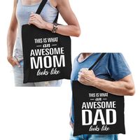 Awesome Mom en Awesome Dad tasje - Vaderdag en moederdag cadeau - thumbnail