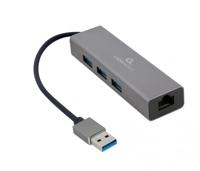 Adapter voor Red Gembird A-AMU3-LAN-01 USB AM GIGABIT CON HUB USB 3.0 3 PUERTOS