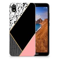 Xiaomi Redmi 7A TPU Hoesje Zwart Roze Vormen