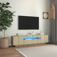 Tv-meubel met LED-verlichting 160x35x40 cm sonoma eikenkleurig - thumbnail