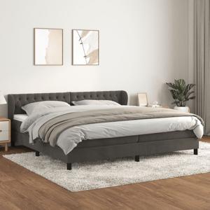 Boxspring met matras fluweel donkergrijs 200x200 cm SKU: V3127692