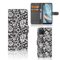 OPPO Reno4 Z Hoesje Black Flowers