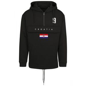 FC Eleven - Kroatië Vlag Anorak Hoodie - Zwart