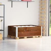 Palletopzetranden 2 st 120x80 cm massief grenenhout bruin - thumbnail