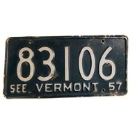 Vermont 1957 Kentekenplaat - Origineel - thumbnail