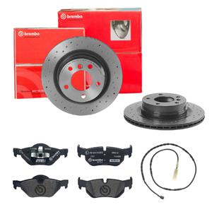 Remmenset, remschijf BREMBO, Remschijftype: Geperforeerd / Geventileerd, Inbouwplaats: Achteras: , u.a. für BMW