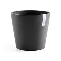 Ecopots Ashortwalk Amsterdam Plantenpot gemaakt van gerecycled kunststof (D30 x H26cm) (zwart)