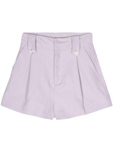 TWINSET short plissé à plaque logo - Violet