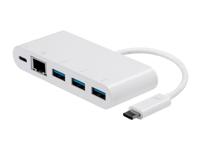 Monoprice Select Serie USB-C naar 3x USB-A 3.0, Gigabit Ethernet & USB-C (F) adapter