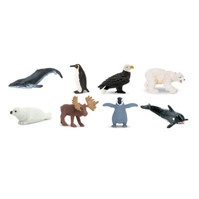 Safari Mini-figuren Good Luck Noordpool Rubber 2 Cm 8-delig