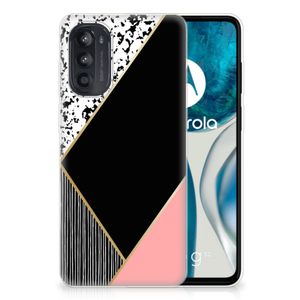 Motorola Moto G52/G82 TPU Hoesje Zwart Roze Vormen