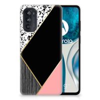 Motorola Moto G52/G82 TPU Hoesje Zwart Roze Vormen - thumbnail