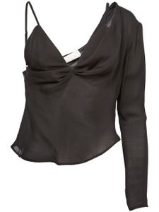 Fleur Du Mal blouse en soie à design asymétrique - Noir