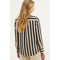 Scotch & Soda gestreepte blouse ecru/zwart/lichtbruin