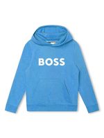 BOSS Kidswear hoodie en coton à logo imprimé - Bleu