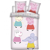 Peppa Pig peuterdekbedovertrek George Emily en Suzy 100 x 135 cm - Katoen - thumbnail