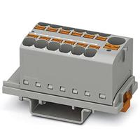 PHOENIX CONTACT PTFIX 10/12X4-NS35 GY verdelerblok, aantal aansluitingen 13, doorsnede 0,5 mm² - 10 mm², AWG 20-6, breedte 28,6 mm, grijs, 8 stuks