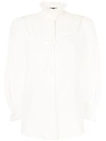 SHIATZY CHEN blouse en soie à col en dentelle - Blanc