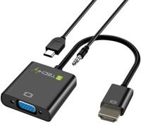 Techly HDMI-VGA 3,5 mm Micro USB-B M/F VGA HDMI 3,5 mm Micro-USB-adapter zwarte kabel voor (HDMI VGA 3,5 mm Micro USB-A stekker/bus zwart 1920 x 1080 pixels 0-70 graden C)