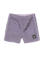 Stone Island Junior short de bain à patch logo - Violet - thumbnail