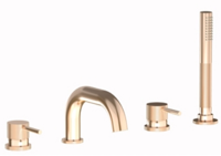 Plieger Roma 4-gats badrand kraan geborsteld rosé