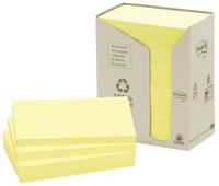 Post-it Recycled notes, 100 vel, ft 76 x 127 mm, geel, pak van 16 blokken