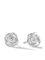 David Yurman puces d'oreilles Crossover Infinity en or blanc 18ct serties de diamants - Argent - thumbnail