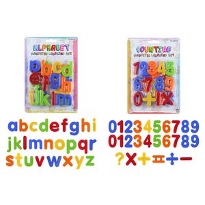 2x setjes Magnetische gekleurde alfabet speelgoed letters en cijfers 52 stuks 4 cm