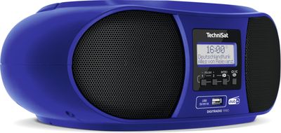 TechniSat DIGITRADIO 1990 Radio/CD-speler DAB+, VHF (FM) AUX, Bluetooth, CD, USB Acculaadfunctie, Wekfunctie Blauw