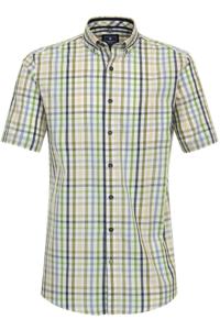 Redmond Casual Regular Fit Overhemd Korte mouw groen/blauw