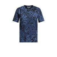 WE Fashion T-shirt met all over print blauw