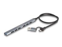 DeLOCK 4 Port Slim USB Hub with USB Type-C™ or USB Type-A to 3 x USB 5 Gbps USB Type-C™ + 1 x USB 5 Gbps Type-A