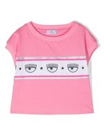 Chiara Ferragni Kids t-shirt en coton à logo imprimé - Rose