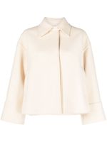 Jil Sander pointed-collar wool cropped jacket - Blanc