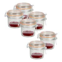 Weckpot/inmaakpot - 6x - 200 ml - glas - met beugelsluiting - D8.5 x H8.5 cm