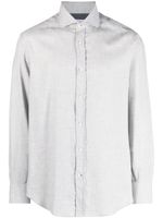 Brunello Cucinelli chemise en coton mélangé à manches longues - Gris