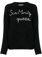 MC2 Saint Barth motif-embroidered brushed jumper - Noir